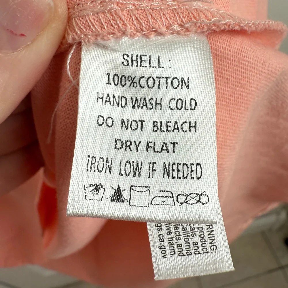 Fantastic Fawn Peach T Shirt Dress Womens Large Flip Flops Applique Summer Casua - Picture 4 of 5